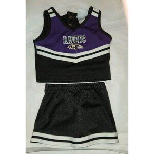 BALTIMORE RAVENS  Cheer Set, Size 12 MONTHS  top and skirt....................A2